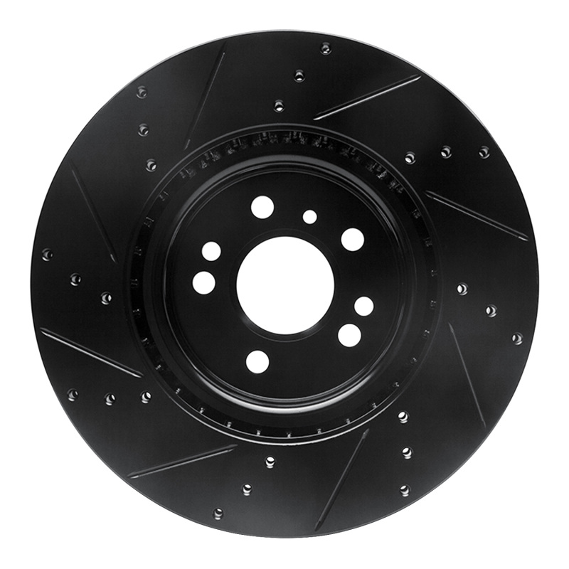 Mercedes-Benz ML350 Brake Rotor (1) - Front Right - R1 Concepts - Drilled & Slotted - Black - `12-`18